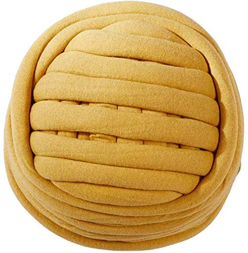 Wolle, 1000 g, supergrobes Strickgarn für Decken, vegan, geflochten, weiches Decrickgarn für Decken, vegan, geflochten, weiches Deckengarn, Armstrick- und Häkelwolle (Farbe: Creme) (Musturd) von FBHappiness
