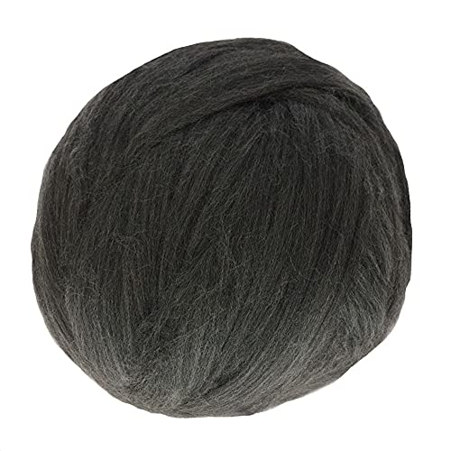 Wolle, 1000 g/Knäuel, superdickes Wollgarn, dickes Roving-Garn, Hand-/Arm-Strickdickes Roving-Garn, Hand-/Arm-Strickgarn, Überwurf- und Deckengarn, Häkelwolle (Farbe: Hellkhaki) (Dunkelgrau) von FBHappiness