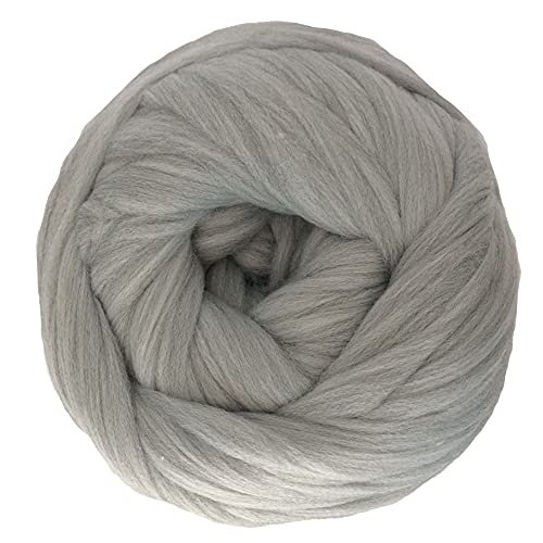 Wolle, 1000 g/Knäuel, superdickes Wollgarn, dickes Vorgarn, Hand-/Armstrickgarn, Wollgarn, dickes Vorgarn, Hand-/Armstrickgarn, Überwurf- und Deckengarn, Häkelwolle (Farbe: Hellkhaki) (Grau) von FBHappiness