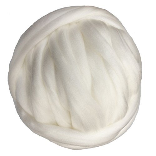 Wolle, 1000 g/Knäuel, superdickes Wollgarn, dickes Vorgarn, Hand-/Armstrickgarn, Wollgarn, dickes Vorgarn, Hand-/Armstrickgarn, Überwurf- und Deckengarn, Häkelwolle (Farbe: Hellkhaki) (Weiß) von FBHappiness
