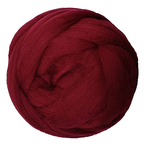 Wolle, 1000 g/Knäuel, superdickes Wollgarn, dickes Vorgarn, Hand-/Armstrickgarn,rn, dickes Vorgarn, Hand-/Armstrickgarn, Überwurf- und Deckengarn, Häkelwolle (Farbe: Hellkhaki) (Bordeauxrot) von FBHappiness