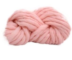 Wolle, 250 g, superdickes Garn, Filzwolle, Roving wird zum Handstricken und Spinndstricken und Spinnen verwendet, um im Winter warm zu bleiben, Häkelwolle (Farbe: Armeegrün) (01 Fleischrosa) von FBHappiness