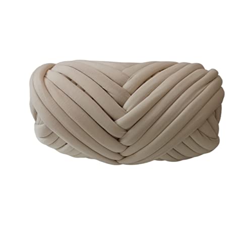 Wolle, dick, supergrob, Wollgarn, handgestrickt, gehäkelt, weiche Baumwollrovingndgestrickt, gehäkelt, weiche Baumwollroving für Strickdecken, Häkelwolle (Farbe: 1 kg Cremeweiß) (1 kg Beige) von FBHappiness