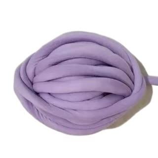 Wolle, supergroßes Roving, grobes Garn, Handstrick-Häkelgarn, weiche Baumwolle, ndstrick-Häkelgarn, weiche Baumwolle, Strick- und Spinndecke, Häkelwolle (Farbe: 1 kg Weiß) (1 kg Hellviolett) von FBHappiness