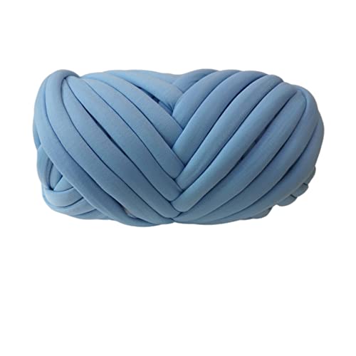 Wolle, supergroßes Roving, grobes Garn, Handstrick- und Häkelgarn, weiche BaumwoHandstrick- und Häkelgarn, weiche Baumwolle, Strick- und Spinndecke, Häkelwolle (Farbe: 1 kg Weiß) (1 kg Blau) von FBHappiness