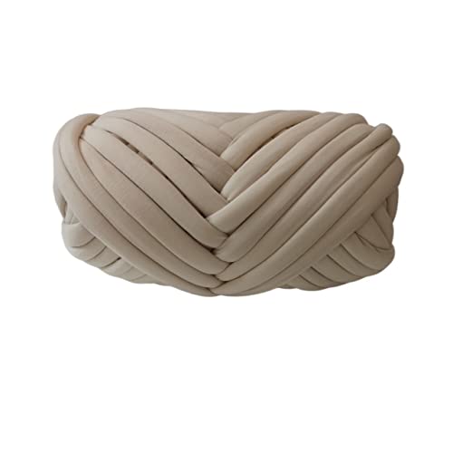 Wolle, supergroßes Roving, grobes Garn, Handstrick- und Häkelgarn, weiche Baumwoandstrick- und Häkelgarn, weiche Baumwolle, Strick- und Spinndecke, Häkelwolle (Farbe: 1 kg Weiß) (1 kg Beige) von FBHappiness
