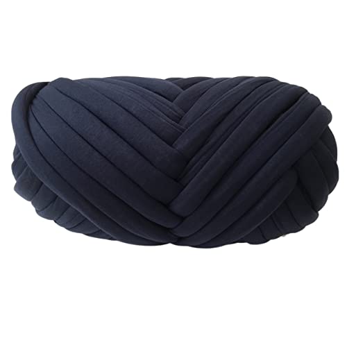 Wolle, supergroßes Roving, grobes Garn, Handstrick- und Häkelgarn, weiche Baumworick- und Häkelgarn, weiche Baumwolle, Strick- und Spinndecke, Häkelwolle (Farbe: 1 kg Weiß) (1 kg Dunkelblau) von FBHappiness