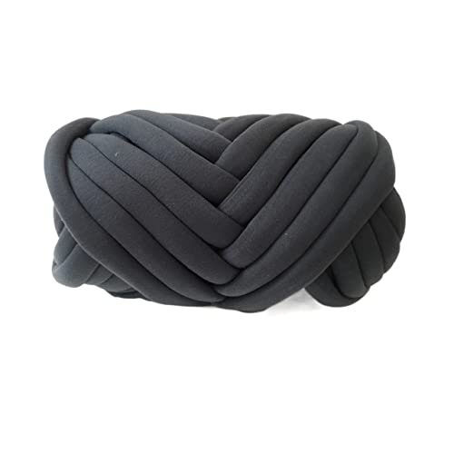 Wolle, supergroßes Roving, grobes Garn, Handstrick- und Häkelgarn, weiche Baumworick- und Häkelgarn, weiche Baumwolle, Strick- und Spinndecke, Häkelwolle (Farbe: 1 kg Weiß) (1 kg Dunkelgrau) von FBHappiness