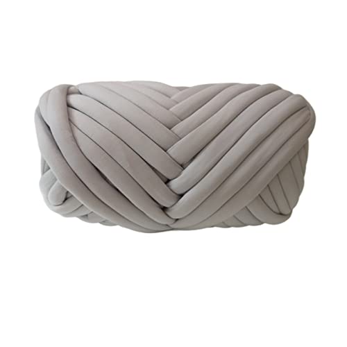 Wolle, supergroßes Roving, grobes Garn, Handstrick- und Häkelgarn, weiche Baumwostrick- und Häkelgarn, weiche Baumwolle, Strick- und Spinndecke, Häkelwolle (Farbe: 1 kg Weiß) (1 kg Hellgrau) von FBHappiness