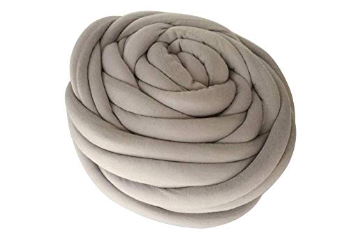 Wolle, waschbar, grobes Baumwollschlauchgarn, zum Handstricken, grob gestrickte s Baumwollschlauchgarn, zum Handstricken, grob gestrickte Decken, Schlauchhäkelwolle (Farbe: Elfenbein) (Grau) von FBHappiness