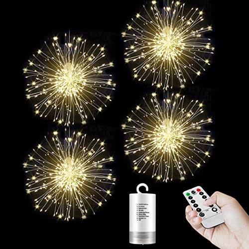 Feuerwerk Lichter Weihnachten Halloween Deko mit 8 Modi Fernbedienung IP67 Wasserdicht Batteriebetrieben Feuerwerk Lichterkette Led Licht für Garten Hochzeit Indoor Outdoor Dekoration 4 Stücke Feuerwerk Lichter Weihnachten Halloween Deko mit 8 Modi Fernbedienung IP67 Wasserdicht Batteriebetrieben Feuerwerk Lichterkette Led Licht für Garten Hochzeit Indoor Outdoor Dekoration 4 Stücke von FBSPORT