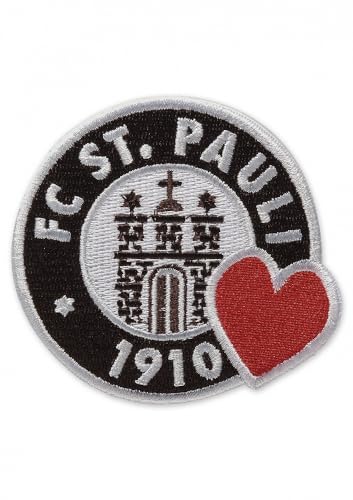 FC St. Pauli - Logo Herz - Aufnäher Patch Applikation braun/rot/weiß, 8 x 7,5 cm von FC St. Pauli