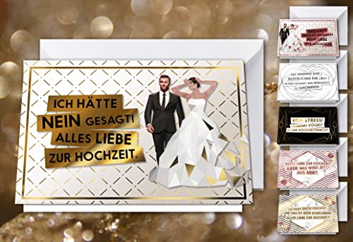 FCK YOU CARDS 6er Set: Lustige Hochzeitskarten Grußkarten Klappkarten mit Umschlägen von FCK YOU CARDS