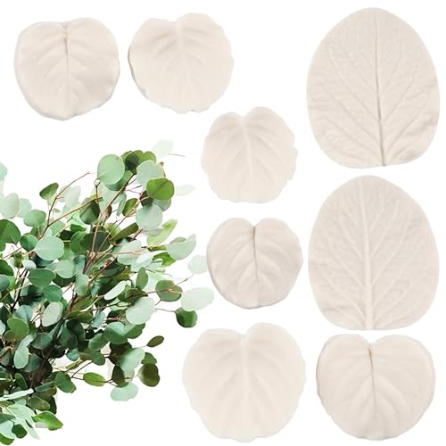 Blatt-Silikonform für Fondant, Eukalyptusblätter, Blütenpaste, Eukalyptusblätter, 4 Stück, für Kuchendekoration, Cupcake-Topper, Schokoladenbonbons, Polymerton Blatt-Silikonform für Fondant, Eukalyptusblätter, Blütenpaste, Eukalyptusblätter, 4 Stück, für Kuchendekoration, Cupcake-Topper, Schokoladenbonbons, Polymerton von FCKEMLDS