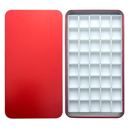 FCLUB Aquarell-Palette, Farbdose mit 40 leeren weißen Kunststoffschalen, magnetischen Quadraten, tragbare DIY-Aquarellpalette für Künstler FCLUB Aquarell-Palette, Farbdose mit 40 leeren weißen Kunststoffschalen, magnetischen Quadraten, tragbare DIY-Aquarellpalette für Künstler von FCLUB