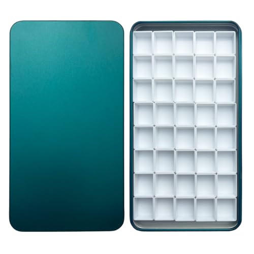 FCLUB Aquarell-Palette, Farbdose mit 40 leeren weißen Kunststoffschalen, magnetischen Quadraten, tragbare DIY-Aquarellpalette für Künstler FCLUB Aquarell-Palette, Farbdose mit 40 leeren weißen Kunststoffschalen, magnetischen Quadraten, tragbare DIY-Aquarellpalette für Künstler von FCLUB
