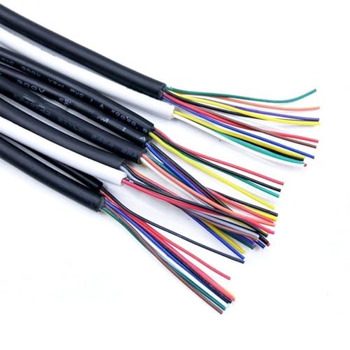FCOVIRLEN Elektrodraht, elektrischer Draht, Anschlusskabel mit weicher Kupferbeschichtung, isoliert, 2 bis 10 Kerne (1 m, 22 AWG (5 Kerne)) von FCOVIRLEN