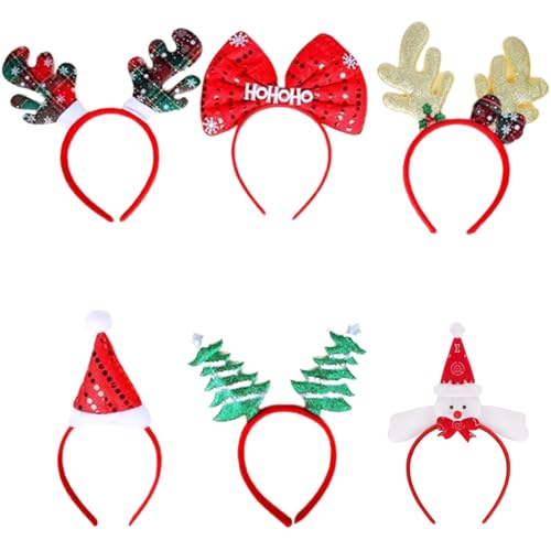6 Stück Weihnachts Haarreif,Haarreif Weihnachten, Weihnachtshaarreifen Erwachsene, Haarreifen Weihnachten, Weihnachts Kopfschmuck, Haarreif Weihnachten Erwachsene, Weihnachten 6 Stück Weihnachts Haarreif,Haarreif Weihnachten, Weihnachtshaarreifen Erwachsene, Haarreifen Weihnachten, Weihnachts Kopfschmuck, Haarreif Weihnachten Erwachsene, Weihnachten von FCSNJH