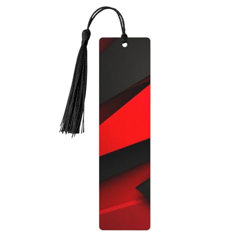 Rotes schwarzes Lesezeichen, Holz-Lesezeichen für Buchliebhaber, handgefertigtes Holz-Lesezeichen mit Quaste, Lesezeichen, Ornament, Geschenkanhänger, Etiketten für Basteldekorationen Rotes schwarzes Lesezeichen, Holz-Lesezeichen für Buchliebhaber, handgefertigtes Holz-Lesezeichen mit Quaste, Lesezeichen, Ornament, Geschenkanhänger, Etiketten für Basteldekorationen von FCTVASDM