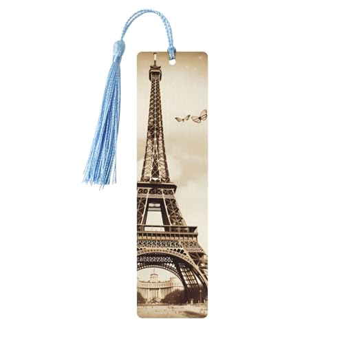 Vintage Paris Eiffelturm Schmetterling Lesezeichen, Holz Lesezeichen für Buchliebhaber, handgefertigtes Holz-Lesezeichen mit Quaste, Lese-Seitenmarkierungen, Ornament, Holz-Geschenkanhänger, Etiketten Vintage Paris Eiffelturm Schmetterling Lesezeichen, Holz Lesezeichen für Buchliebhaber, handgefertigtes Holz-Lesezeichen mit Quaste, Lese-Seitenmarkierungen, Ornament, Holz-Geschenkanhänger, Etiketten von FCTVASDM