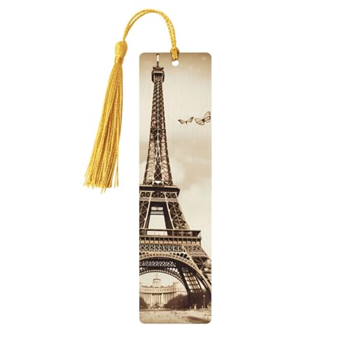 Vintage Paris Eiffelturm Schmetterling Lesezeichen, Holz Lesezeichen für Buchliebhaber, handgefertigtes Holz-Lesezeichen mit Quaste, Lese-Seitenmarkierungen, Ornament, Holz-Geschenkanhänger, Etiketten Vintage Paris Eiffelturm Schmetterling Lesezeichen, Holz Lesezeichen für Buchliebhaber, handgefertigtes Holz-Lesezeichen mit Quaste, Lese-Seitenmarkierungen, Ornament, Holz-Geschenkanhänger, Etiketten von FCTVASDM