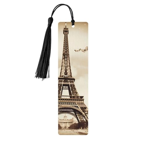Vintage Paris Eiffelturm Schmetterling Lesezeichen, Holz Lesezeichen für Buchliebhaber, handgefertigtes Holz-Lesezeichen mit Quaste, Lese-Seitenmarkierungen, Ornament, Holz-Geschenkanhänger, Etiketten Vintage Paris Eiffelturm Schmetterling Lesezeichen, Holz Lesezeichen für Buchliebhaber, handgefertigtes Holz-Lesezeichen mit Quaste, Lese-Seitenmarkierungen, Ornament, Holz-Geschenkanhänger, Etiketten von FCTVASDM