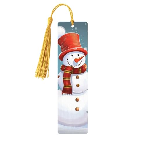 Weihnachts-Lesezeichen mit Schneemann, Holz-Lesezeichen für Buchliebhaber, handgefertigtes Holz-Lesezeichen mit Quaste, Lesezeichen, Ornament, Geschenkanhänger, Etiketten für Basteldekorationen Weihnachts-Lesezeichen mit Schneemann, Holz-Lesezeichen für Buchliebhaber, handgefertigtes Holz-Lesezeichen mit Quaste, Lesezeichen, Ornament, Geschenkanhänger, Etiketten für Basteldekorationen von FCTVASDM