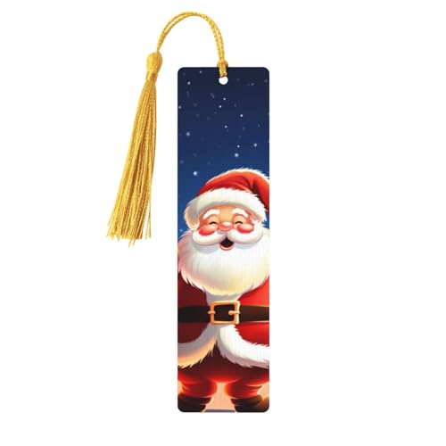 Weihnachts-Lesezeichen mit Weihnachtsmann, Holz-Lesezeichen für Buchliebhaber, handgefertigtes Holz-Lesezeichen mit Quaste, Lesezeichen, Ornament, Geschenkanhänger, Etiketten für Basteldekorationen Weihnachts-Lesezeichen mit Weihnachtsmann, Holz-Lesezeichen für Buchliebhaber, handgefertigtes Holz-Lesezeichen mit Quaste, Lesezeichen, Ornament, Geschenkanhänger, Etiketten für Basteldekorationen von FCTVASDM