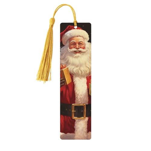 Weihnachtsmann-Lesezeichen, Holz-Lesezeichen für Buchliebhaber, handgefertigtes Holz-Lesezeichen mit Quaste, Leseseitenmarker, Ornament, Geschenkanhänger, Etiketten für Basteldekorationen Weihnachtsmann-Lesezeichen, Holz-Lesezeichen für Buchliebhaber, handgefertigtes Holz-Lesezeichen mit Quaste, Leseseitenmarker, Ornament, Geschenkanhänger, Etiketten für Basteldekorationen von FCTVASDM