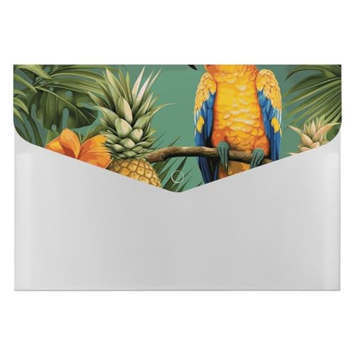 Aktenmappen, Kunststoff, Sommer, Papagei, Ananas, Vogel, bedruckt, Briefgröße, tragbare Ordner, Aktenordner für Büro Aktenmappen, Kunststoff, Sommer, Papagei, Ananas, Vogel, bedruckt, Briefgröße, tragbare Ordner, Aktenordner für Büro von FCTVSKLN