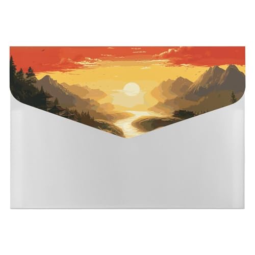 Aktenordner, Kunststoff, Aufgehende Sonne, bedruckt, Briefgröße, tragbare Ordner, Aktenordner für Büro Aktenordner, Kunststoff, Aufgehende Sonne, bedruckt, Briefgröße, tragbare Ordner, Aktenordner für Büro von FCTVSKLN