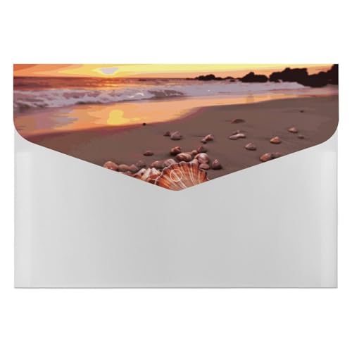 Aktenordner, Kunststoff, Muschel, Strand, Sonnenuntergang, bedruckt, Briefgröße, tragbare Ordner, Aktenordner für Büro Aktenordner, Kunststoff, Muschel, Strand, Sonnenuntergang, bedruckt, Briefgröße, tragbare Ordner, Aktenordner für Büro von FCTVSKLN
