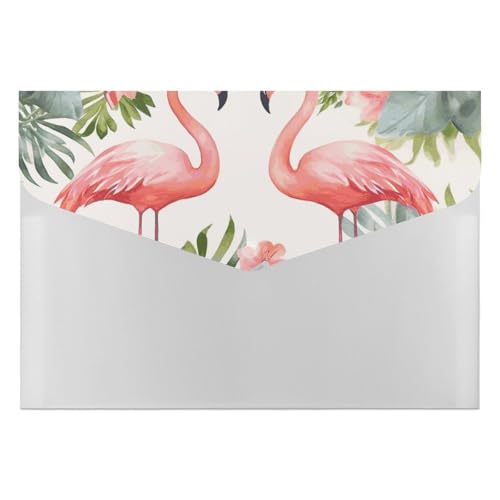 Aktenordner aus Kunststoff, Flamingos und Blumen, bedruckt, Briefgröße, tragbare Ordner, Organizer für Büro Aktenordner aus Kunststoff, Flamingos und Blumen, bedruckt, Briefgröße, tragbare Ordner, Organizer für Büro von FCTVSKLN