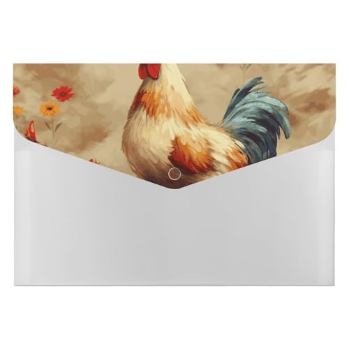 Aktenordner aus Kunststoff, Kunst, Huhn, Tiermalerei, bedruckte Aktenordner, Briefgröße, tragbare Ordner, Aktenordner für Büro Aktenordner aus Kunststoff, Kunst, Huhn, Tiermalerei, bedruckte Aktenordner, Briefgröße, tragbare Ordner, Aktenordner für Büro von FCTVSKLN
