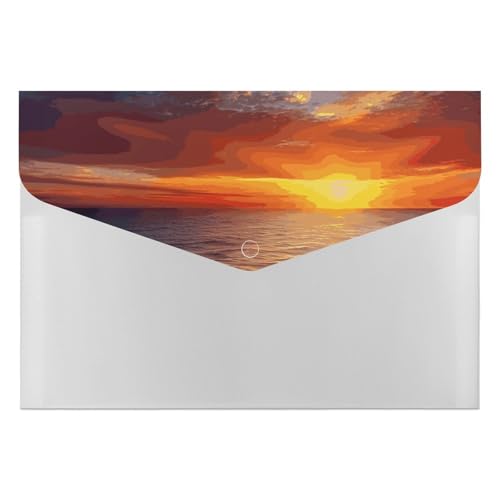 Aktenordner aus Kunststoff, Motiv: Meer und Sonnenuntergang, bedruckt, Briefgröße, tragbare Ordner, Aktenordner für Büro Aktenordner aus Kunststoff, Motiv: Meer und Sonnenuntergang, bedruckt, Briefgröße, tragbare Ordner, Aktenordner für Büro von FCTVSKLN
