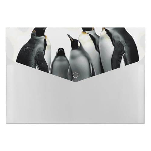 Aktenordner aus Kunststoff, Pinguin-Familie, bedruckt, Briefgröße, tragbare Ordner, Aktenordner für Büro von FCTVSKLN