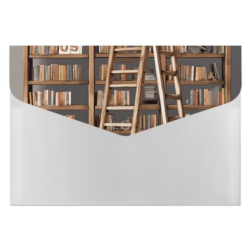 Aktenordner aus Kunststoff, lustige Bücherregale, Sammlung und Leiter, bedruckte Aktenordner, Briefgröße, tragbare Ordner, Aktenordner für Büro von FCTVSKLN
