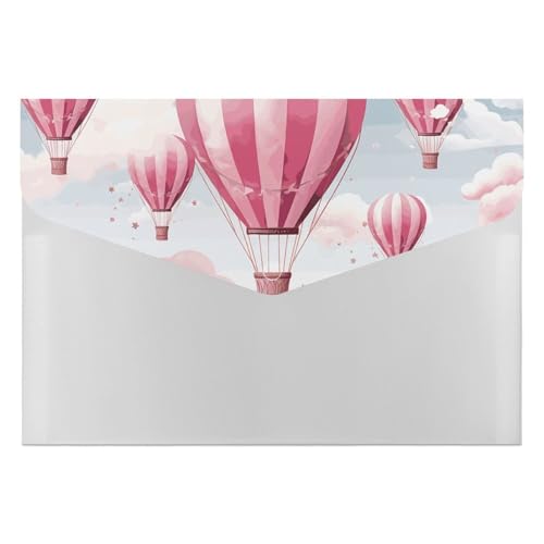 Aktenordner aus Kunststoff, mit Heißluftballon, bedruckt, Briefgröße, tragbare Ordner, Organizer für Büro von FCTVSKLN
