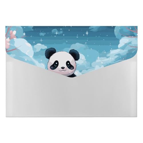 Aktenordner aus Kunststoff, mit Panda-Motiv, bedruckt, Briefgröße, tragbare Ordner, Organizer für Büro von FCTVSKLN
