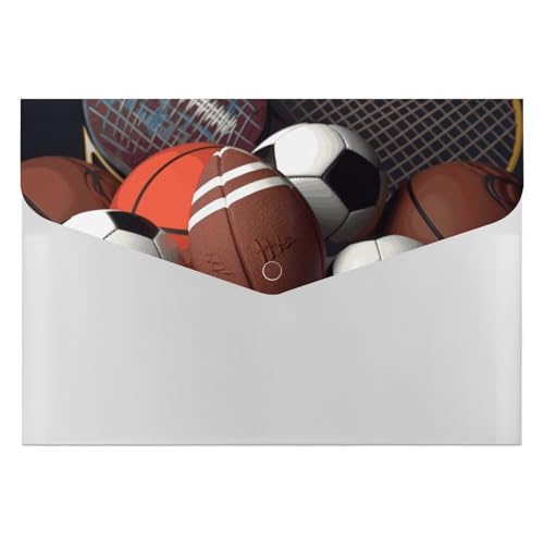 Aktenordner aus Kunststoff, mit Sportmotiven, bedruckt, Briefgröße, tragbare Ordner, Aktenordner für Büro von FCTVSKLN