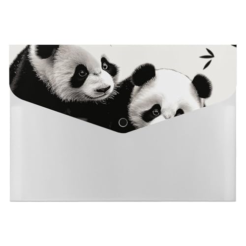 Aktenordner aus Kunststoff, niedliche Pandas, bedruckt, Briefgröße, tragbare Ordner, Aktenordner für Büro von FCTVSKLN