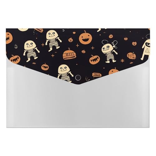 Aktenordner aus Kunststoff, niedliches Halloween-Muster, bedruckte Aktenordner, Briefgröße, tragbare Ordner, Aktenordner für Büro Aktenordner aus Kunststoff, niedliches Halloween-Muster, bedruckte Aktenordner, Briefgröße, tragbare Ordner, Aktenordner für Büro von FCTVSKLN
