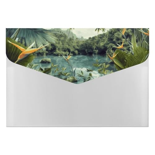 Aktenordner aus Kunststoff, tropische Landschaft, bedruckt, Briefgröße, tragbare Ordner, Aktenordner für Büro Aktenordner aus Kunststoff, tropische Landschaft, bedruckt, Briefgröße, tragbare Ordner, Aktenordner für Büro von FCTVSKLN