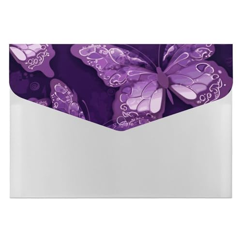 Aktenordner aus Kunststoff, violette Schmetterlinge, bedruckte Aktenordner, Briefgröße, tragbare Ordner, Aktenordner für Büro Aktenordner aus Kunststoff, violette Schmetterlinge, bedruckte Aktenordner, Briefgröße, tragbare Ordner, Aktenordner für Büro von FCTVSKLN