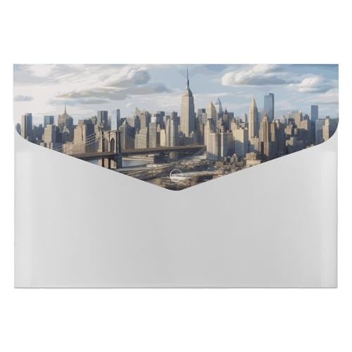 Dateiordner Kunststoff Ordner New York City Gedruckt Dateiordner Briefgröße Tragbare Ordner Archivieren Organizer für Büro von FCTVSKLN