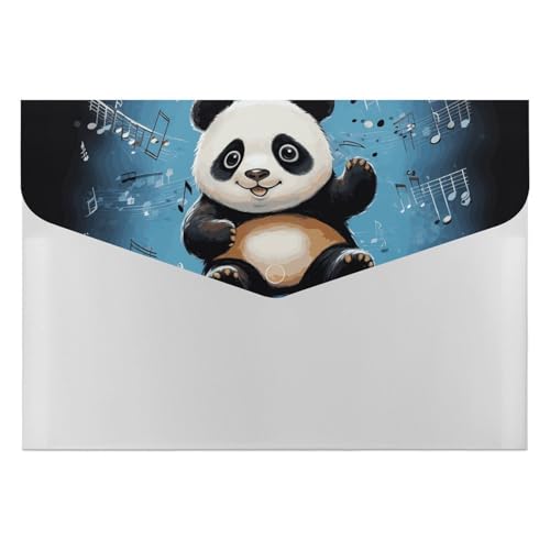 Dateiordner Kunststoff Ordner Panda Tanzen auf Musikalische Hinweise Gedruckte Dateiordner Brief Größe Tragbare Ordner Archivieren Organizer für Büro von FCTVSKLN
