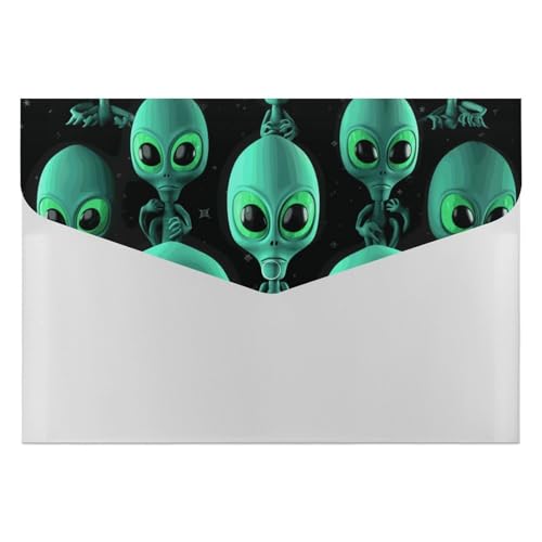 Dokumentenmappen, Kunststoff, Aliens, bedruckt, Briefgröße, tragbare Ordner, Aktenordner für Büro von FCTVSKLN