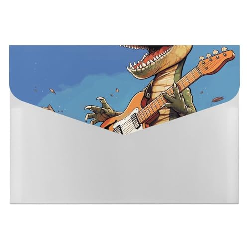 Dokumentenmappen, Kunststoff, Dinosaurier-Spielgitarre, bedruckte Aktenordner, Briefgröße, tragbare Ordner, Aktenordner für Büro von FCTVSKLN