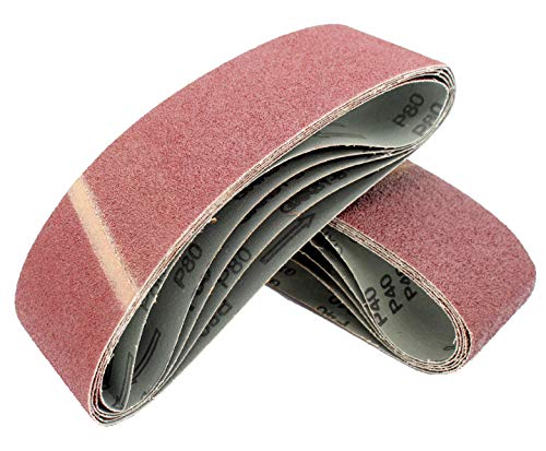 Gewebe-Schleifbänder │ 10 Stück │ 75 x 533 mm │ Korn 80 │ für Bandschleifer │ Schleifpapier │ Schleifblätter von FD-Workstuff