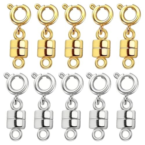 10 Stück Magnetische Metallschnallen, Diy-Schmuckzubehör, Schmuckverbindungsschnallen, Schmuckzubehör, Geeignet Für Armbänder, Halsketten, Fußkettchen 10 Stück Magnetische Metallschnallen, Diy-Schmuckzubehör, Schmuckverbindungsschnallen, Schmuckzubehör, Geeignet Für Armbänder, Halsketten, Fußkettchen von FDGGT